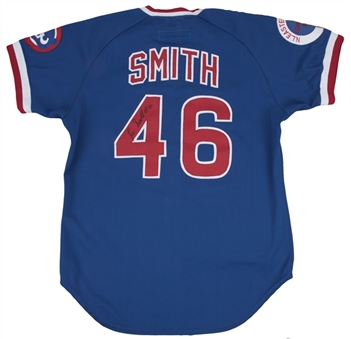 1984 Lee Smith Game Used & Signed Chicago Cubs Blue Alternate Jersey (Sports Investors Authentication & JSA)